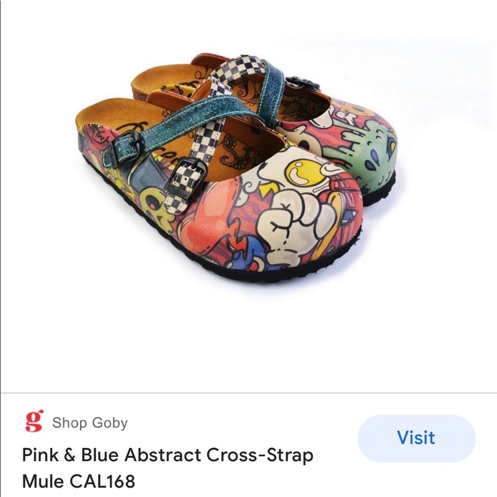 Multicolored Slip On Leather Mule